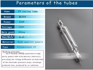 China 600 w145 mm 220v pin type UV ultraviolet lamp UV curing lamp High pressure mercury lamp light UV lamp drying supplier