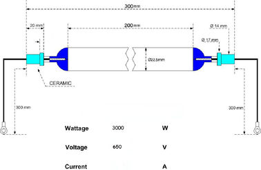 UV curing lamp  Quartz Glass Good quality 3kW UV 300mm  mercury lamp for UV curing Machine / UV Printing M supplier