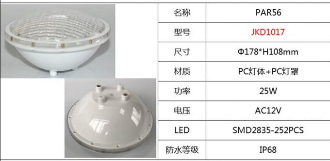 RGB pool light PAR56 18W IP68 swimming pool light remote control led ...